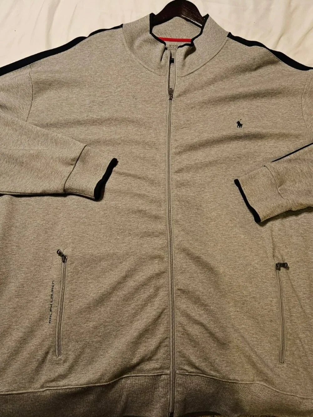 Polo Ralph Lauren Performance Full Zip Track Jacket Gray Navy 3XLT Big & Tall